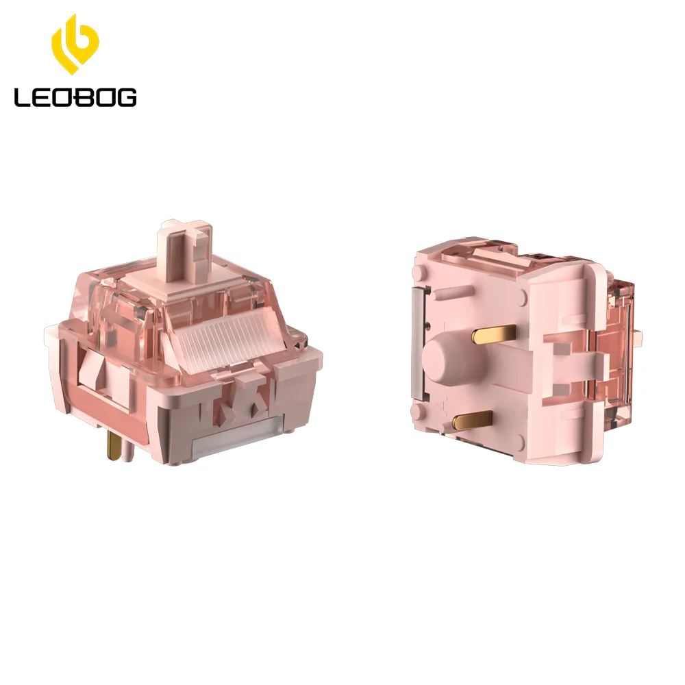 LEOBOG-interruptores silenciosos para teclado mecánico, 100 Uds., interruptores lineales de 5 pines, interruptores MX de algodón de azúcar de bajo ruido personalizados POM prelubricados - imagen 2