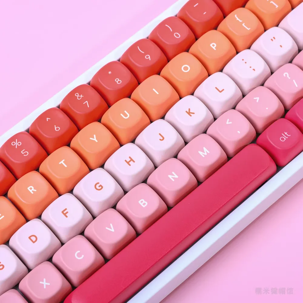 Teclas degradadas simples de 132 teclas, teclas de puesta de sol de primavera para teclados MX Switch, perfil MOA - imagen 5