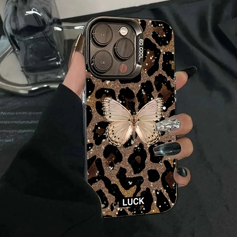 Para Samsung Galaxy S25 S24 S23 S22 Plus Ultra FE A16 A55 A54 A56 A15 A35 A36 A34 funda Animal mariposa leopardo funda de teléfono con estampado