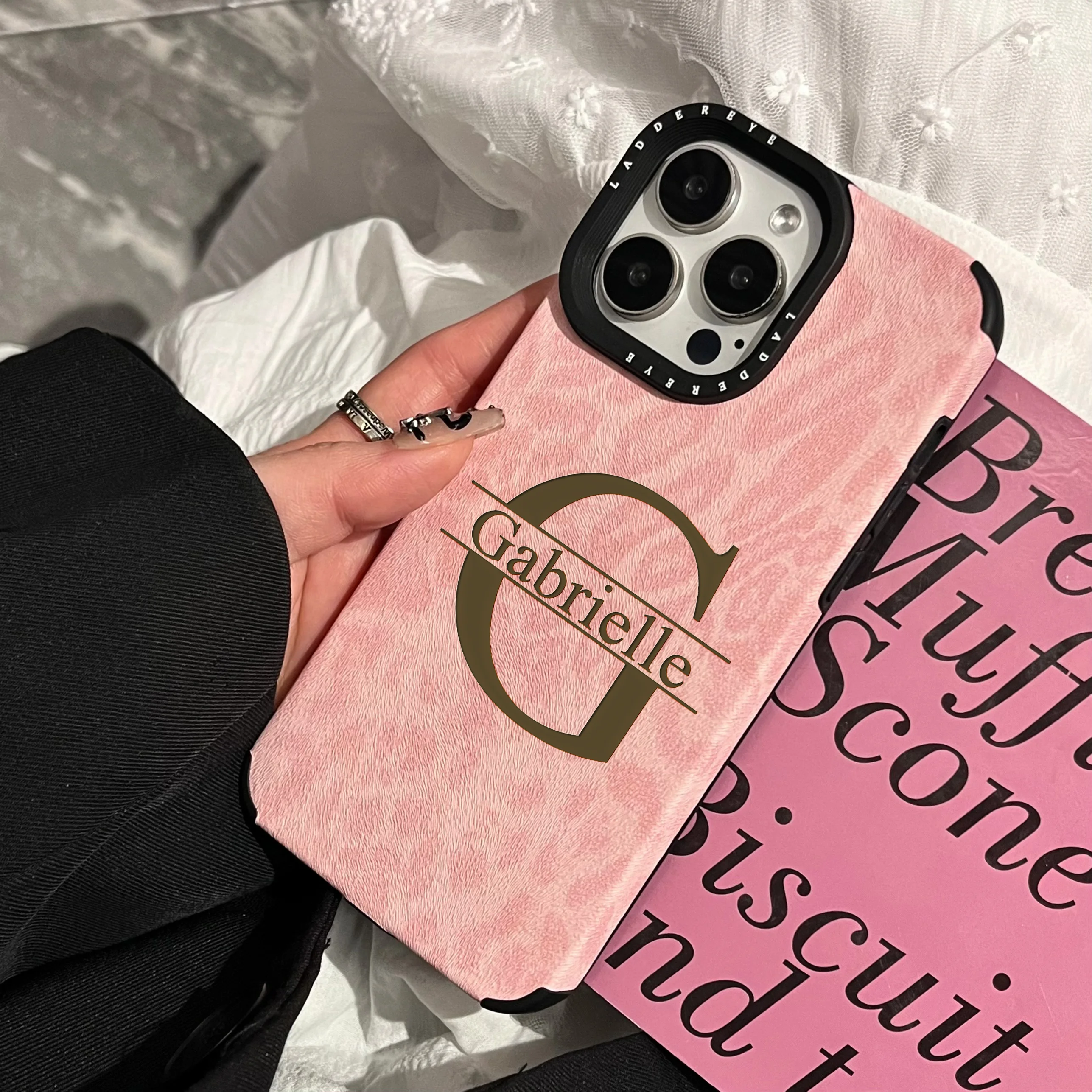 Funda personalizada con iniciales para iPhone 17, 16, 15, 14, 13, 12, 11 ProMax Plus, Funda de piel sintética con estampado de leopardo y grabado láser - imagen 4