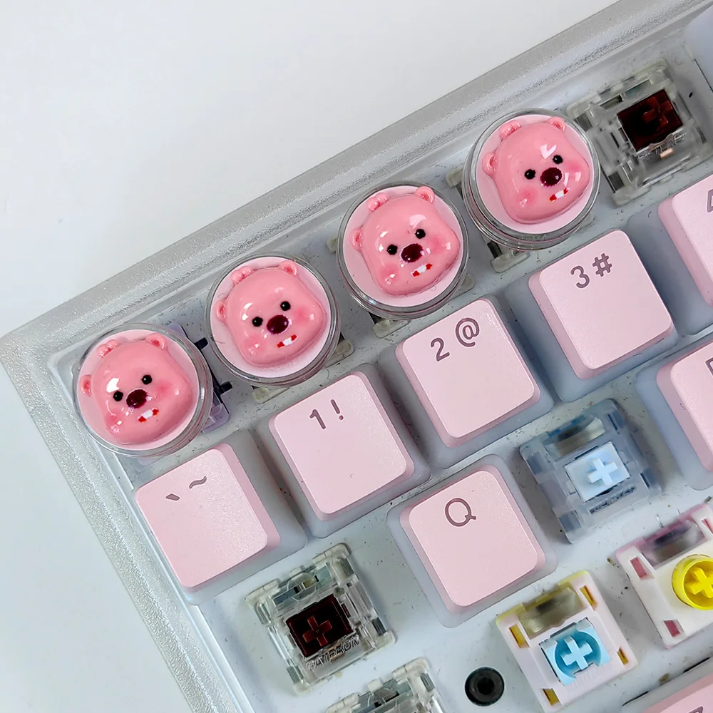 DIY lindo Anime Beaver Ruby Keycap para teclado mecánico teclas direccionales reemplazo personalizado agregar teclas Loopy Keycap - imagen 2