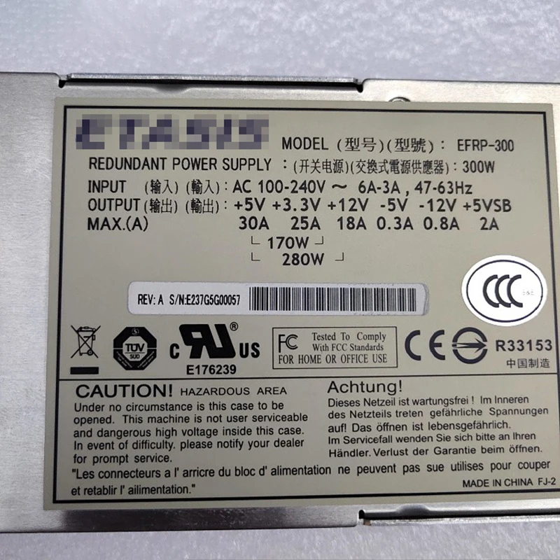 Fuente de alimentación del servidor caliente para ETASIS EFRP-300 300W, probada antes del envío. - imagen 2