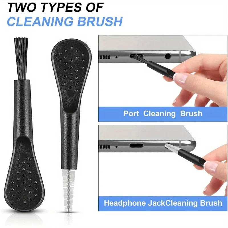 Juego de 4 tapones antipolvo USB C y cepillos de limpieza, cubiertas de puerto de aleación de aluminio y Kit de limpieza para iPhone 16 15 Samsung Galaxy - imagen 4