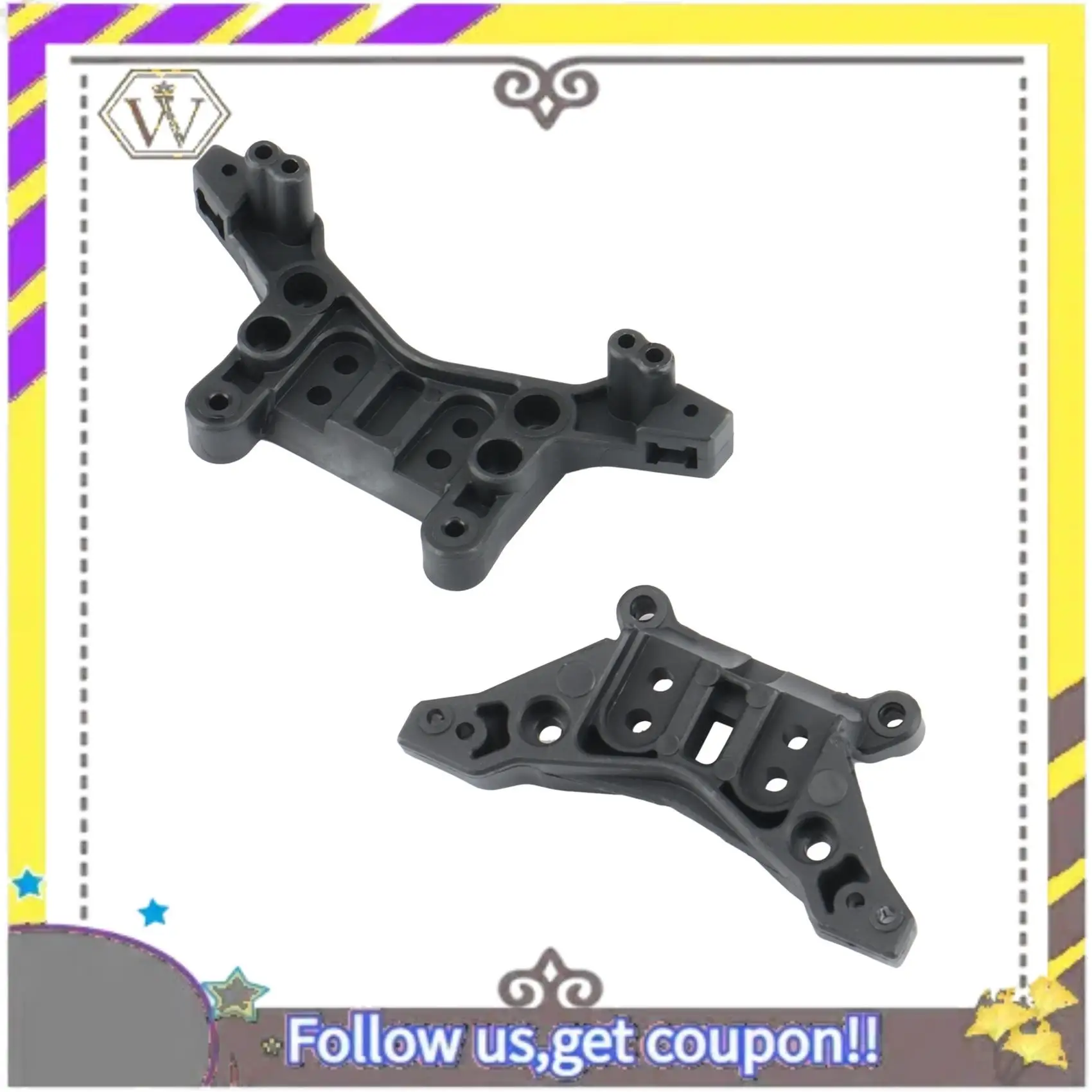 AU33-2 Juego de piezas de coche RC: 1 Juego de conjunto de ala trasera y 1 Juego de postes de carrocería de torres de choque delanteras y traseras - imagen 3