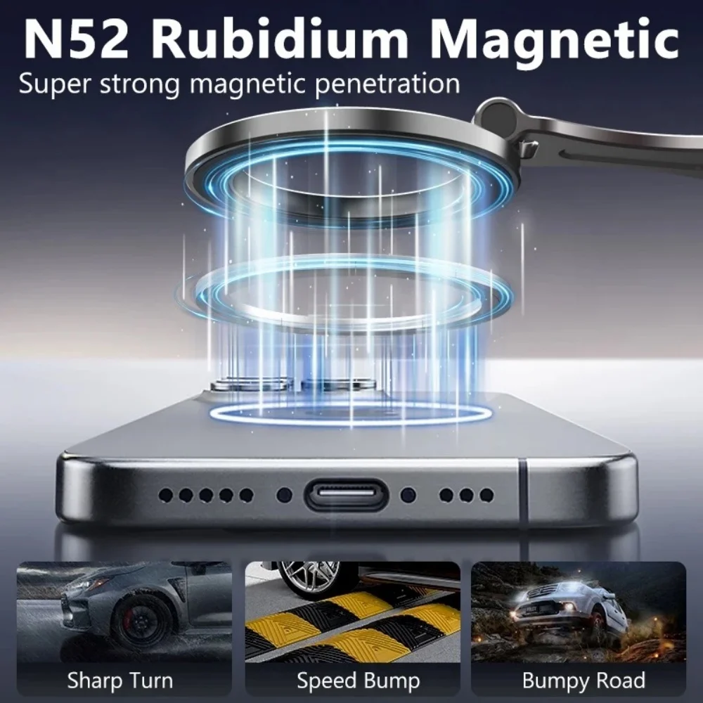 Soporte magnético para teléfono de coche, soporte Universal ajustable para navegación GPS automática 360 °   Soporte giratorio para teléfono inteligente con adsorción de vacío - imagen 5