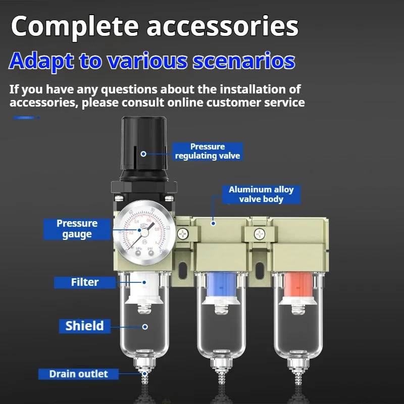 Filtro neumático CWFF, purificación múltiple de alta precisión, filtros de precisión de aire comprimido, compresor de aire, separador de aceite y agua - imagen 3