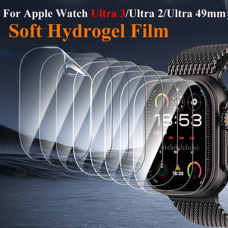 Película de hidrogel suave para iWatch Ultra 3 2 1 49mm, accesorios, Protector de pantalla, película protectora transparente para Apple Watch Ultra 3 49mm