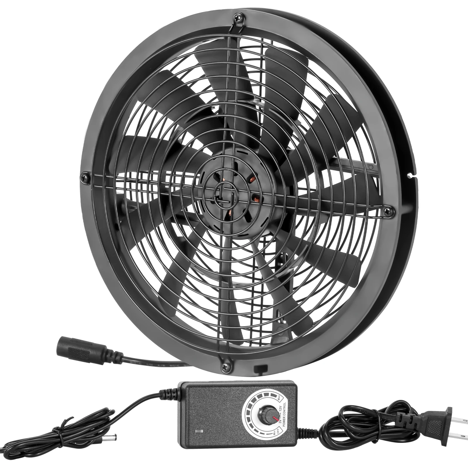 Ventilador DC 12V 250x30 mm para cultivo con control de velocidad - imagen 4