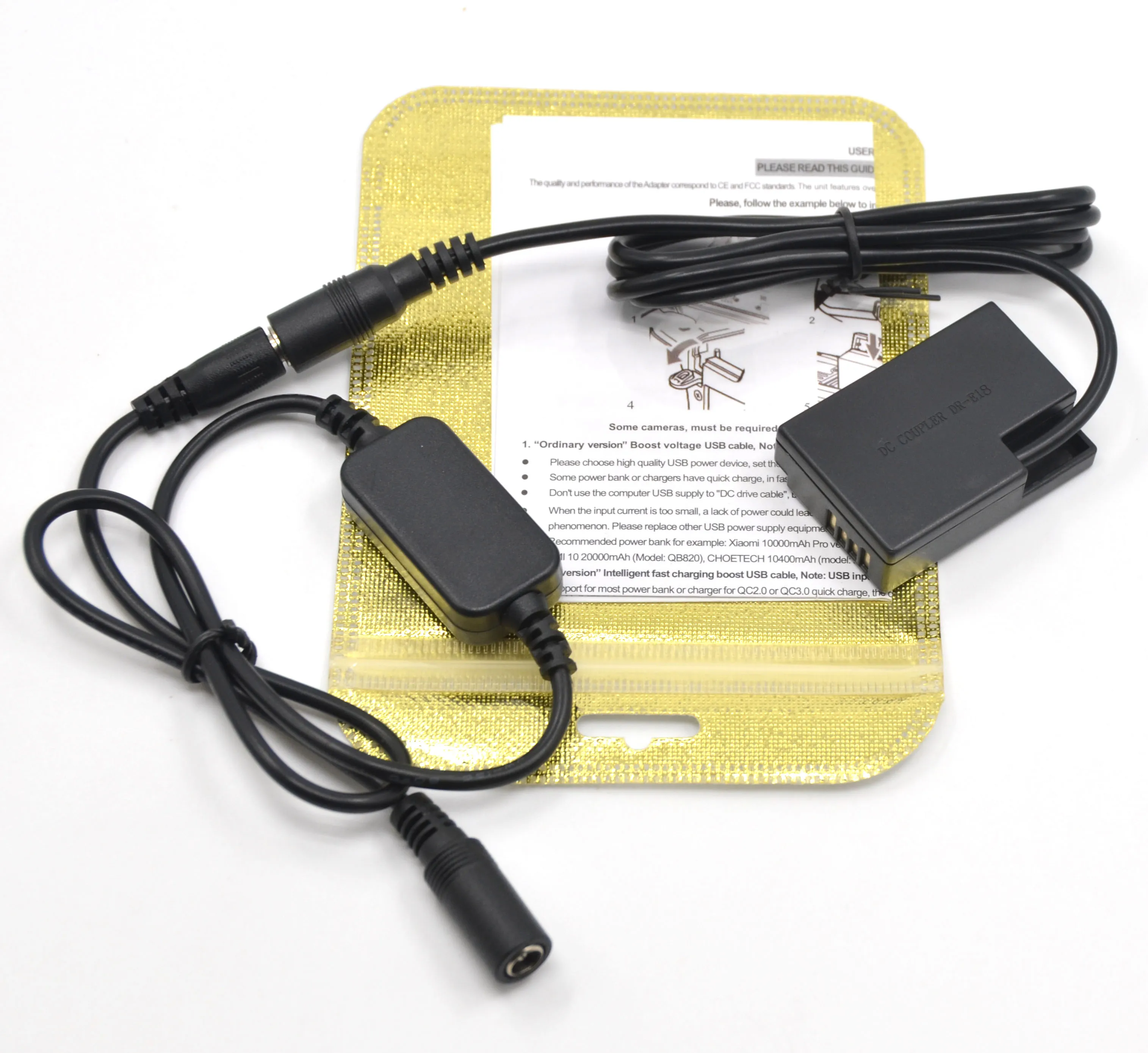 Cable de alimentación reductor de 24V-12V DR-E18 acoplador CC LP-E17 batería simulada para Canon EOS 200D 750D 760D 800D 77D Rebel T6S SL3 Kiss X9 - imagen 4