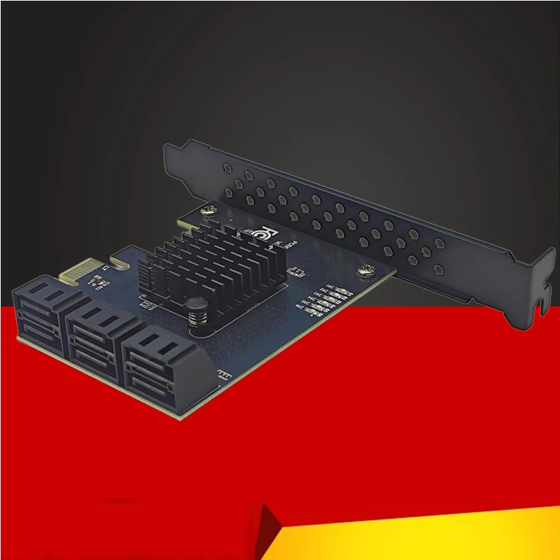 Tarjeta de expansión PCIE SATA PCI Express X4 a 6 puertos SATA3.0 multiplicador de puertos de 6Gbps divisor PCIE agregar tarjeta para HDD SSD IPFS minería