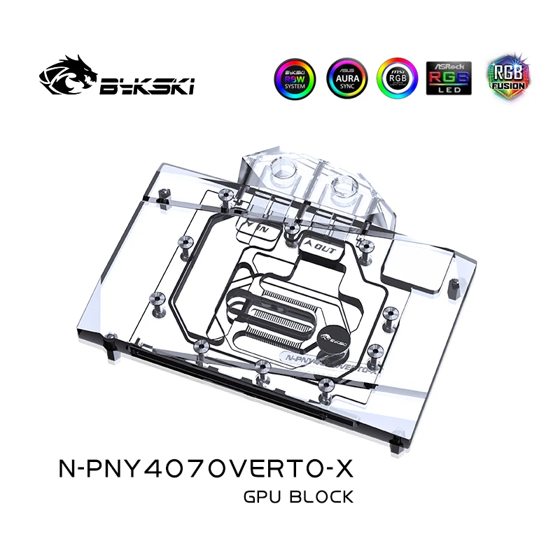 Bykski-bloque de agua RTX 4070, GPU, Enfriador de agua PNY RTX4070, 12GB, radiador para juegos, 5V, ARGB/12V, RGB, MB, N-PNY4070VERTO-X de sincronización - imagen 4