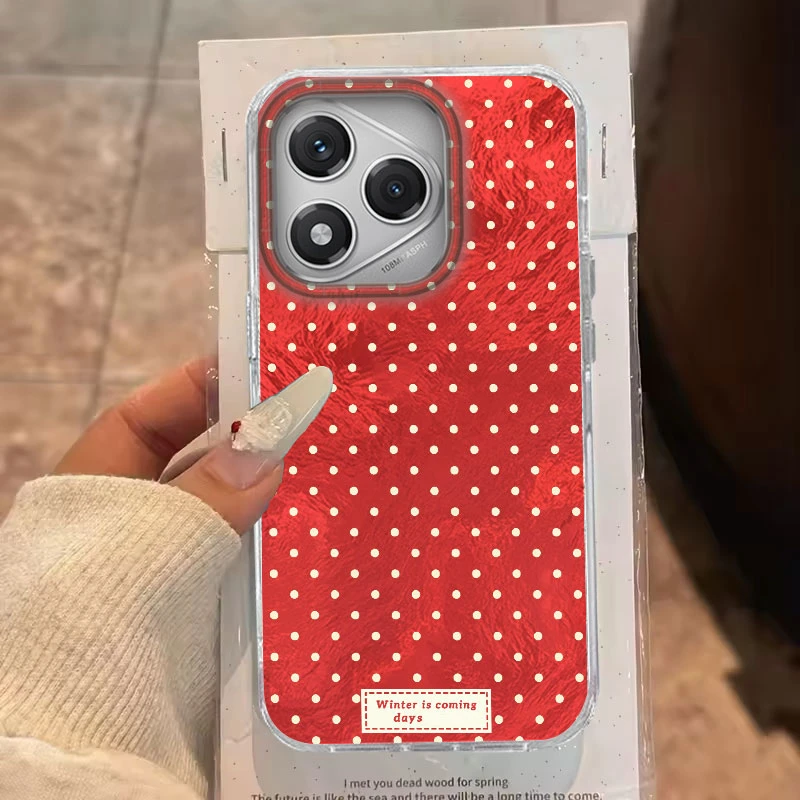 Para Honor 400 200 Pro 400 200 Lite X9b Migic6 7 5 Lite X8b X8c X9a X9c X7c X8a X7B X6 70 Lite 5G funda de teléfono suave de lunares rojos - imagen 2