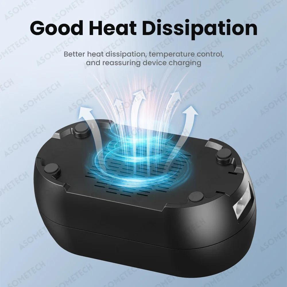 ASOMETECH-cargador USB de 10 puertos, 100V-240V, UE, EE. UU., KR, Reino Unido, estación de carga USB de escritorio para múltiples dispositivos, iPhone, Samsung, Xiaomi - imagen 4