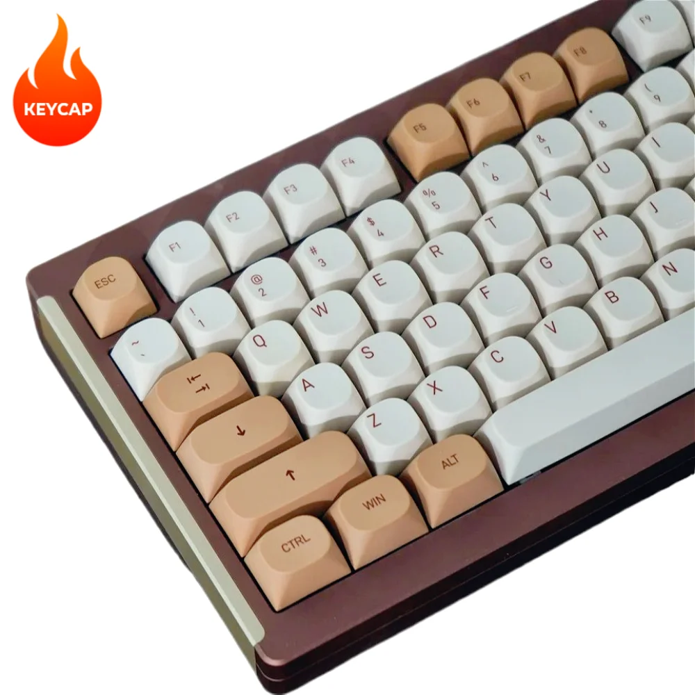 119 teclas Tiramisú Keycaps MA altura Keycap Set Simple creativo para MX Switch (tipo cereza) teclados mecánicos - imagen 2