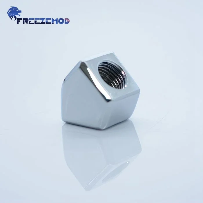 FREEZEMOD Adaptador interno doble de ángulo de 45 grados para computadora Adaptador de refrigeración por agua Codo Negro Plata BSNWT-D45 - imagen 4