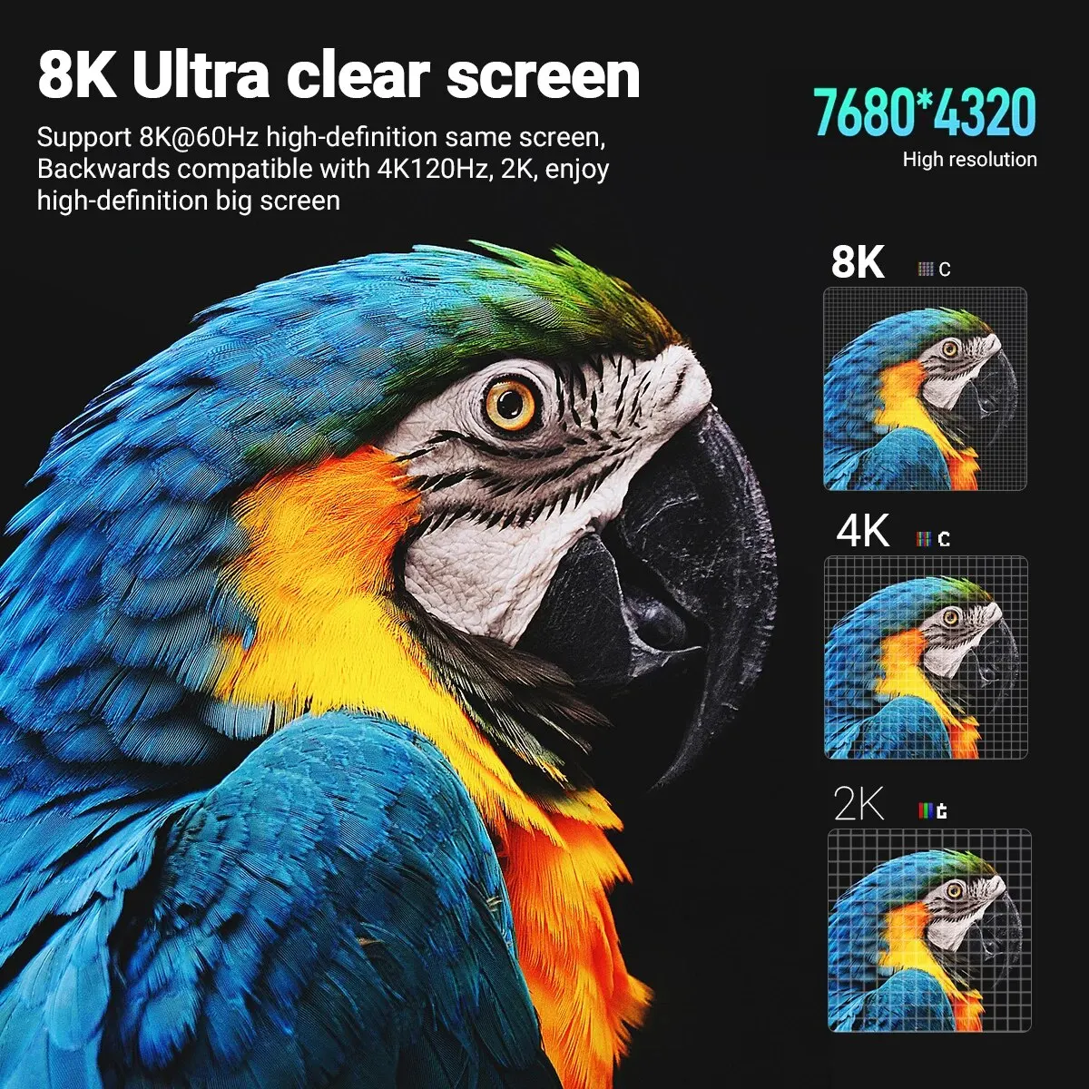 Cable 8K UHD tipo C a HDMI, 8K, 60Hz/4K, 120Hz, Perfecto para juegos en Streaming, compatible con iPhone 15 Series, Samsung S, Mac Pro Switch - imagen 4