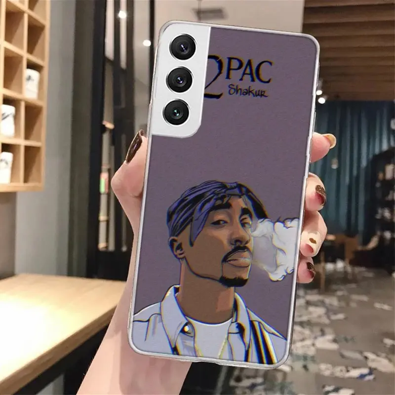 Rapero 2pac Singer Tupac Funda de teléfono de llamada de silicona para Samsung Galaxy S23 S24 S25 Ultra S21 Plus S20 FE S22 S10 + Funda de borde - imagen 5