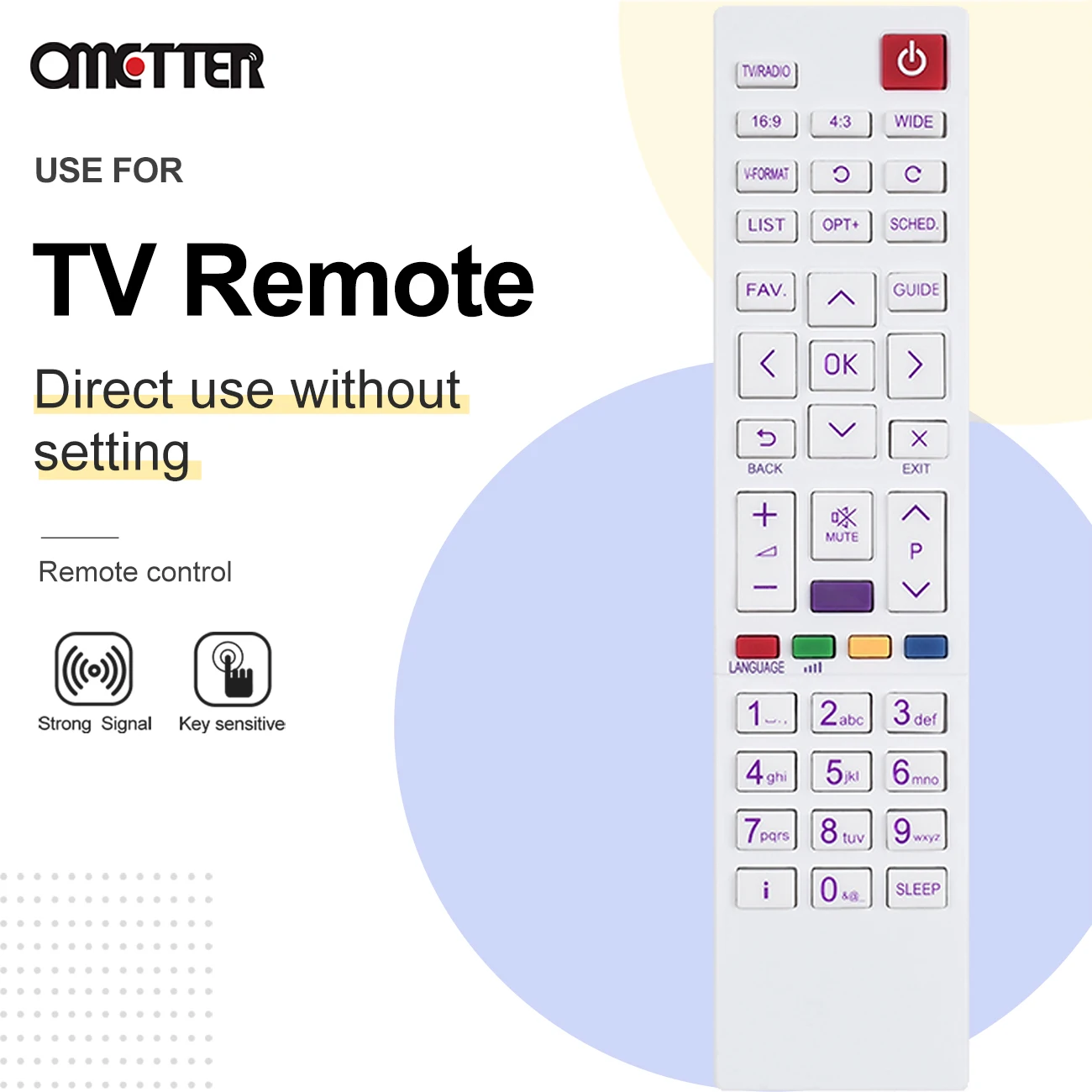 Nuevo Para Bein Sports receptor TV Control remoto blanco/púrpura