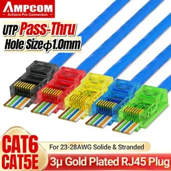 Ampcom RJ45 Cat6 Conectores EZ Crimp para cable UTP trenzado
