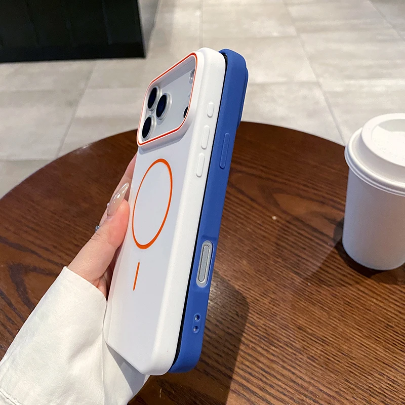 Para Magsafe carga inalámbrica magnética de lujo Color sólido mate TPU parachoques funda de teléfono para iPhone 17 Pro Max/17/17 Pro Air Cover - imagen 4