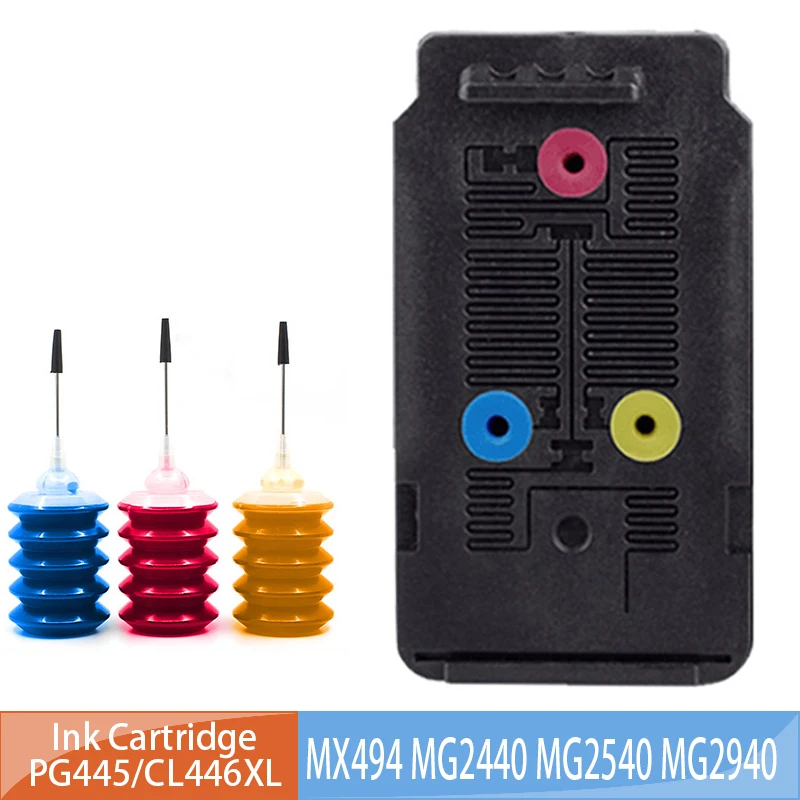 PG445XL CL446XL PG-445 CL-446 PG 445 CL 446 cartucho de tinta recargable para Canon Pixma MX494 MG 2440 2540 2940 2540S IP2840 - imagen 3