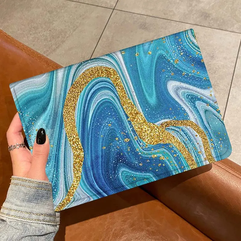 Patrón de impresión artística en color dorado para Samsung Galaxy Tab A A7 A8 A9 A11 S6 S11 10,1 10,4 10,5 pulgadas Lite Plus funda para tableta - imagen 2