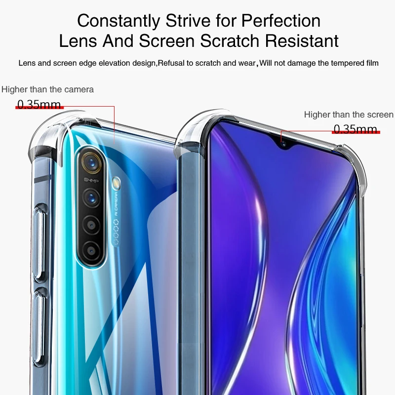 Funda de teléfono de silicona con Airbag para OPPO Realme X2 Pro XT X, funda trasera suave transparente, Fundas simples antigolpes, accesorios - imagen 3