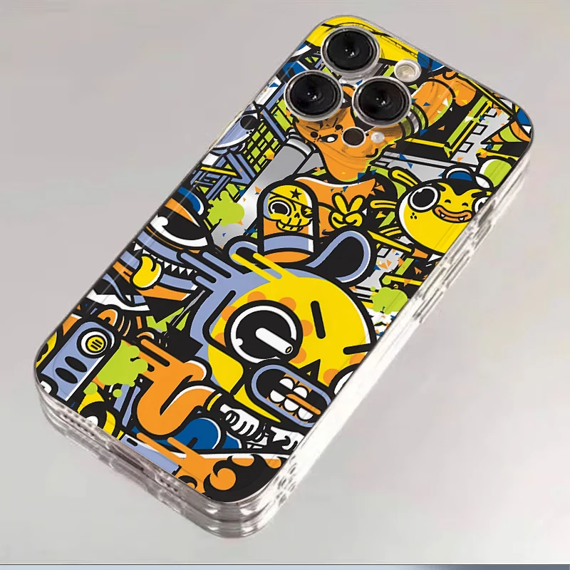 Funda Monster Graffiti de moda para iPhone 13 12 11 Pro MAX 16 15 14 Plus XR 12 Mini 7 8 16e, funda suave para teléfono - imagen 4