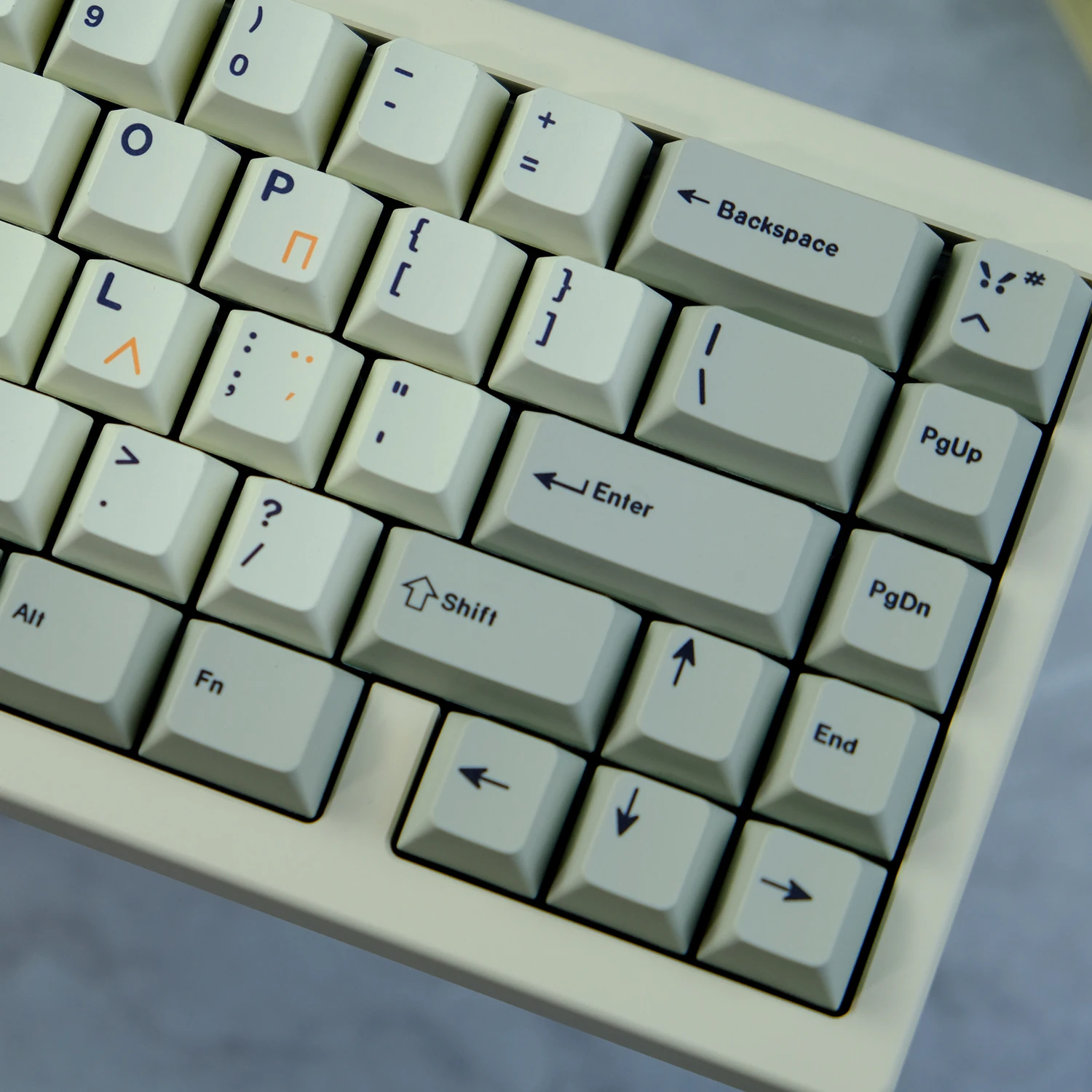 Teclas grises Retro, blancas y grises, perfil de cereza, teclas de sublimación de tinte PBT para teclado mecánico Cherry MX Switch - imagen 4