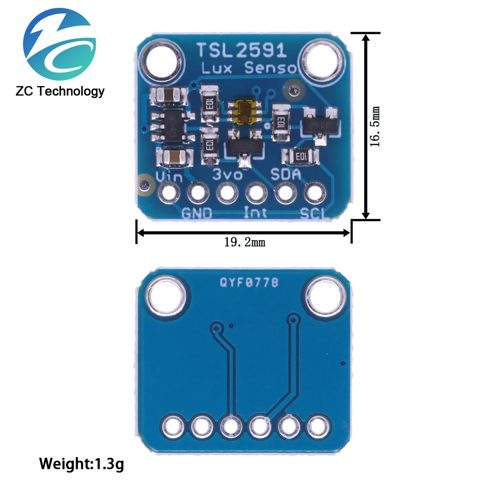 TSL2591 Módulo de Sensor óptico Digital 1980 de alta dinámica, herramienta de desarrollo de Sensor óptico de alto rango I2C - imagen 3