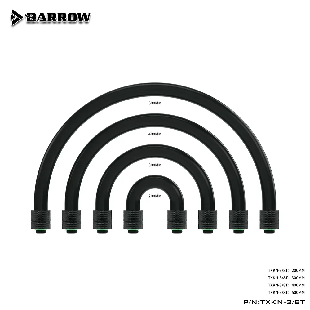 Barrow AIO EPDM 10X16MM Kit de accesorios de manguera negra Rosca G1/4 Conexión giratoria de 360 grados, Resistencia a altas temperaturas. - imagen 2