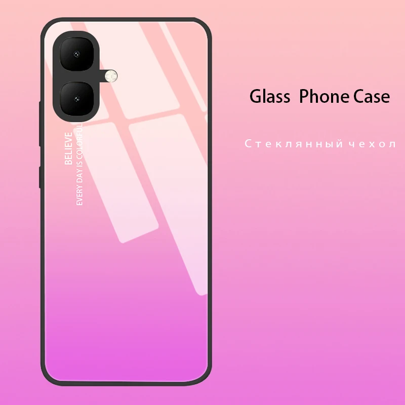 Funda de teléfono de vidrio templado para Infinix Smart 10 plus, funda trasera de PC dura de lujo para Infinix Hot 60 Pro Plus 4G 60i Coque - imagen 2