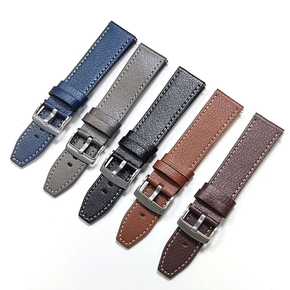 Correa de reloj de cuero de 20mm y 22mm para Huami AMAZFIT Active 2/BALANCE 2, pulsera deportiva Amazfit BIP 6 5 GTR 4 3 pro 47mm GTS 4 - imagen 4