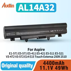Batería de portátil AL14A32 para Aspire E1-571, E5-571, E5-411, E5-421, E5-511, E5-521, E14, E15, extensión táctil 2509, 2510