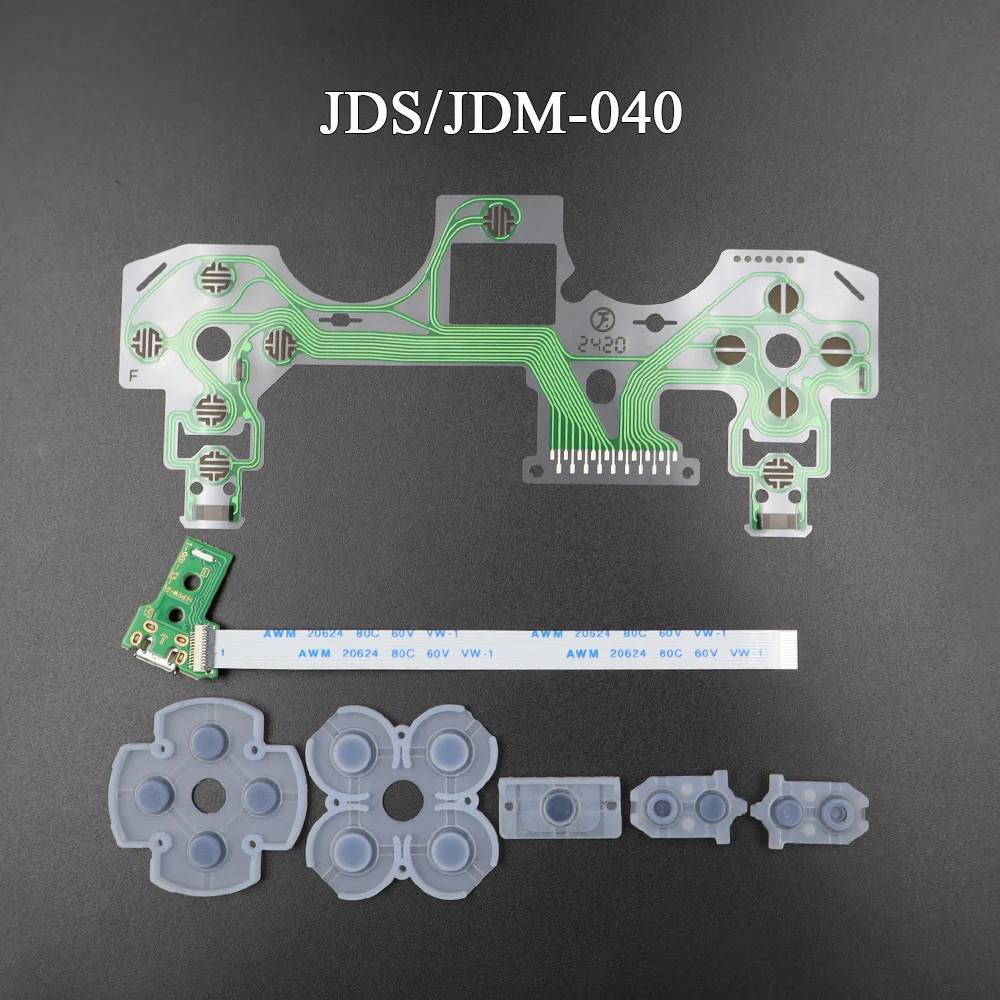 1 Juego para PS4 JDS 001 011 030 040 055 goma conductora puerto de carga USB placa de enchufe Cable de cinta flexible teclado de película conductora ﻿ - imagen 5