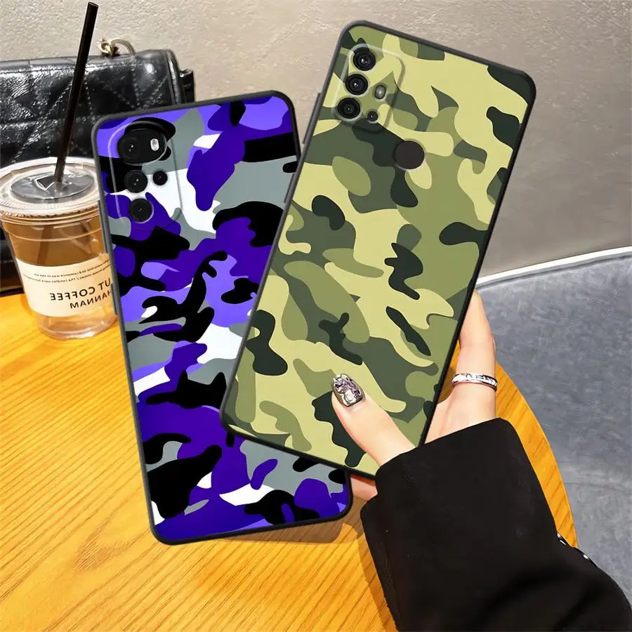 Funda de teléfono suave negra de camuflaje para Motorola Mot G52 G32 G50 G71 G60 Edge 20 Pro 30 Lite G53 G30 G51 G73 G60s G22 - imagen 3