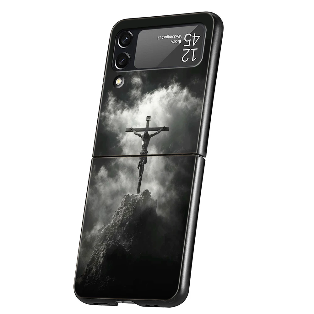 Funda de teléfono con cruz de Jesucristo de la Biblia para Samsung Galaxy Z Flip 3 4 5 6 7 PC plegable duro para Samsung Z Flip3 Flip4 Flip5 - imagen 5