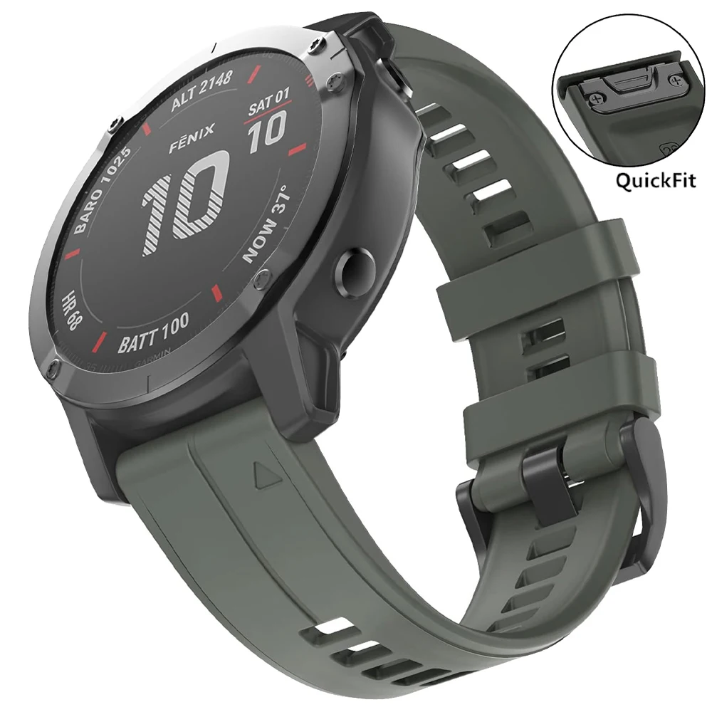 Correa de reloj QuickFit 22mm 26mm Fenix5 para Garmin Fenix 5X 5Puls E 8 47mm 51mm 7 7X 6 6X/Epix Pro/Enduro 3 pulsera de silicona