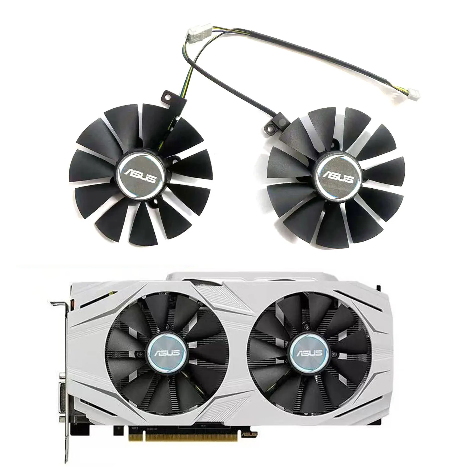 Nuevo ventilador GPU PLD09210S12HH 4PIN GTX1060 1070 para ASUS GTX1060 1070 RX470 480 570 reemplazo de tarjeta gráfica