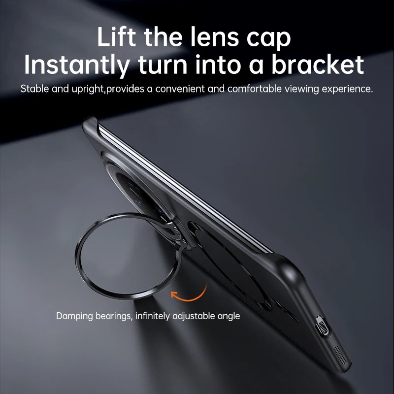 Soporte de lente de Metal, funda magnética sin marco para Huawei Mate 70 60 Pro Plus, carga inalámbrica, cubierta de PC de piel mate ultrafina sólida - imagen 3