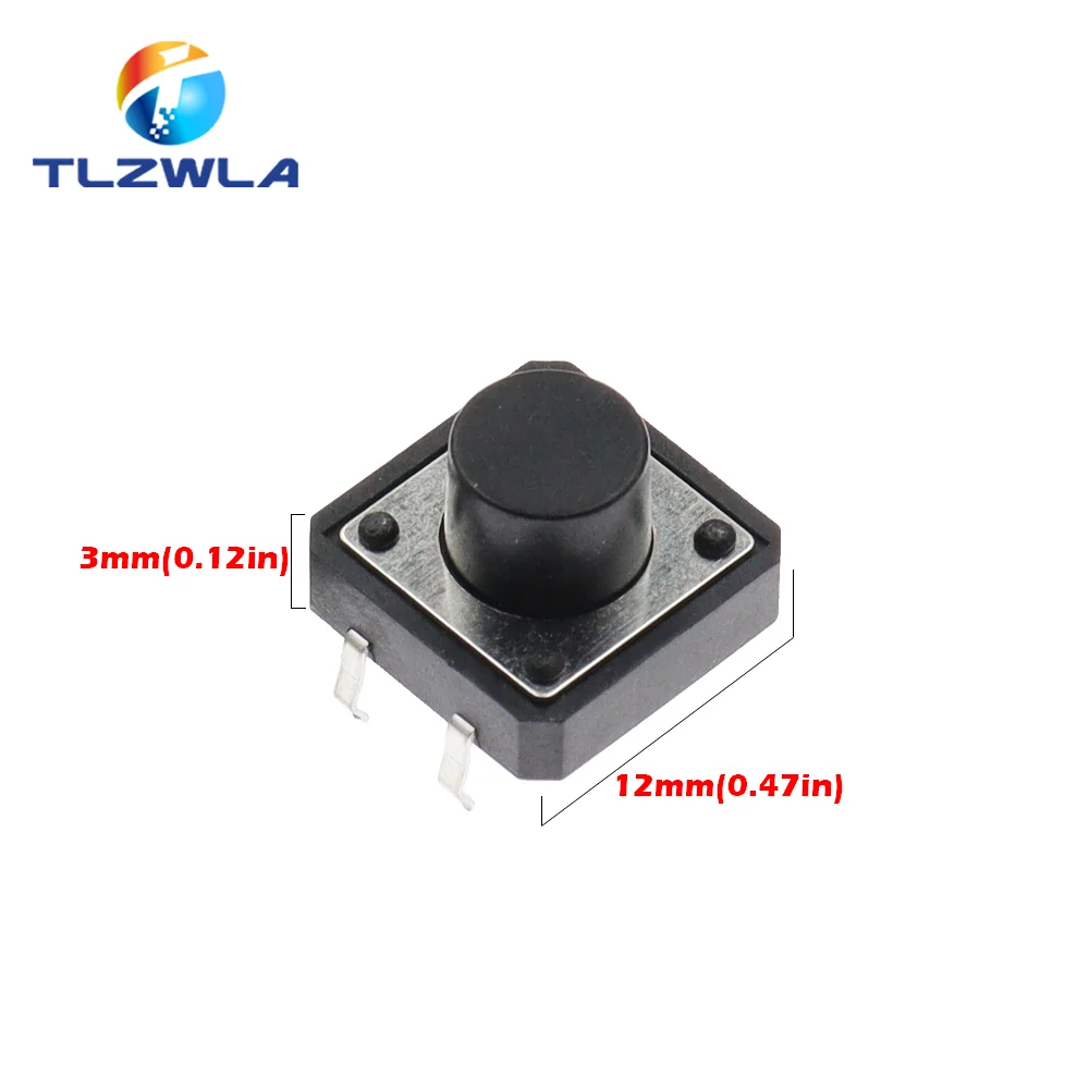 10 Uds PCB táctil interruptor de botón DIP 4 pines Micro interruptor 12*12*4,3/5/6/7/8/9/10/11/12 MM 12X12X4,3 MM 5MM 6MM 7MM 8MM 9MM - imagen 5