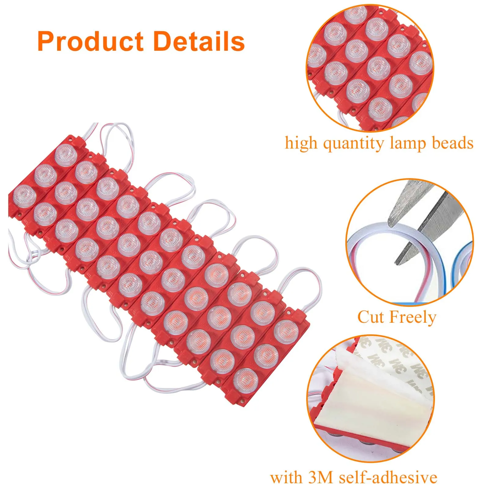 Módulo de luz Led de 20 piezas, luces decorativas impermeables 2835 SMD para carteles publicitarios con cinta adhesiva - imagen 3