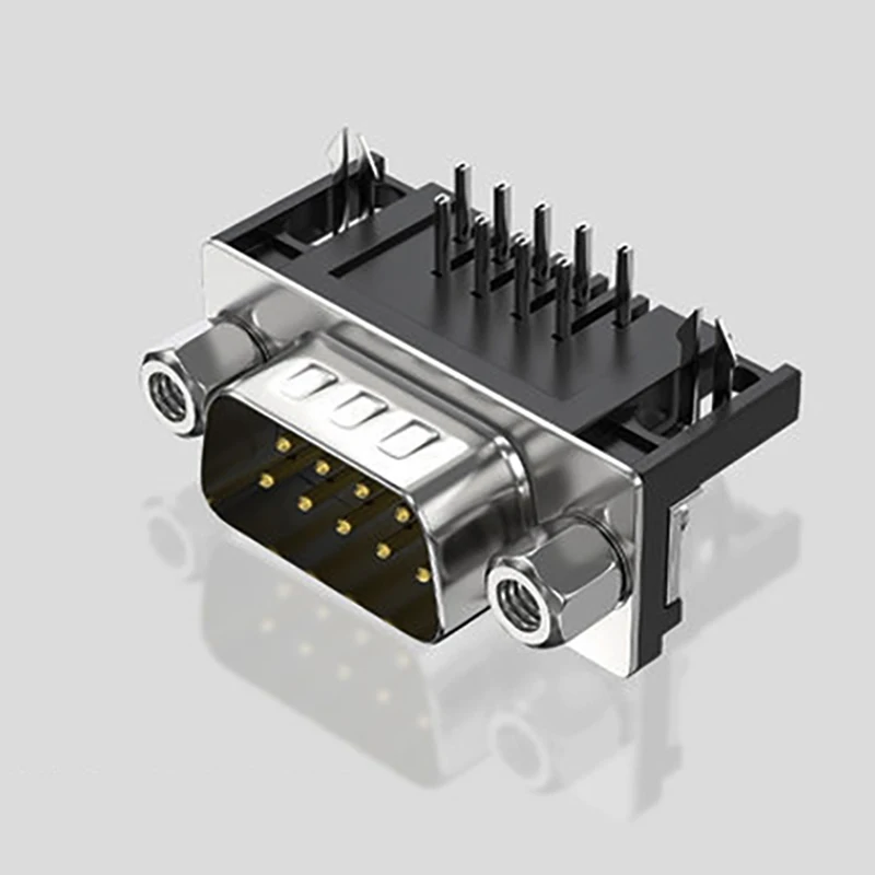 1 Uds DR9 pin curvo hembra/macho cabeza horizontal enchufe DR-9S aguja doblada de 90 grados/puerto serie asiento hembra RS232 DB9 - imagen 4