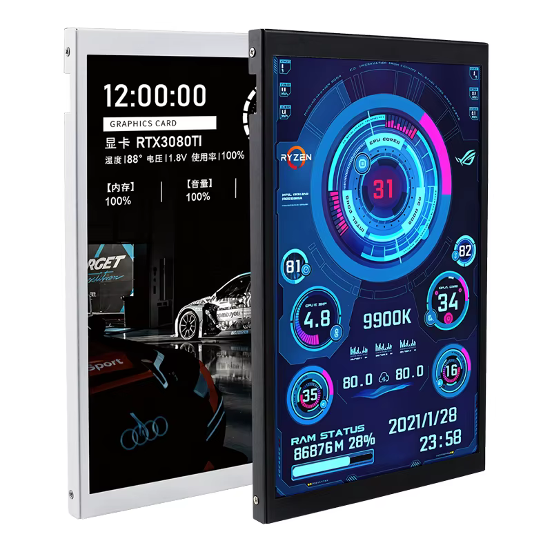 TURZX pantalla secundaria de 8 pulgadas IPS USB LCD CPU GPU RAM 1280*800 Monitor de ordenador extensión de escritorio para Windows 10 11 - imagen 2