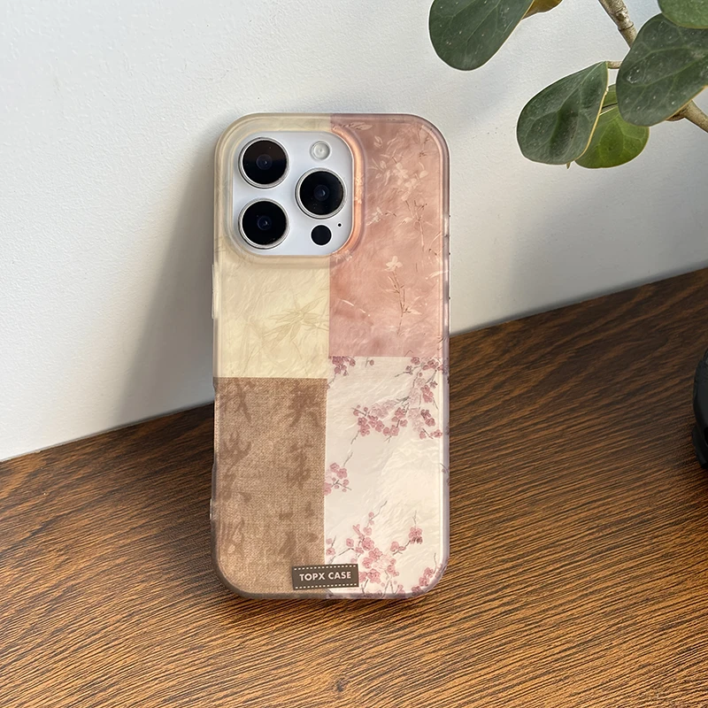 Funda de teléfono con estampado de flor de ciruelo y caligrafía de orquídeas de estilo Vintage para iPhone 16 15 14 13 12 11 Pro Max X XS 7 Plus, funda de silicona - imagen 4