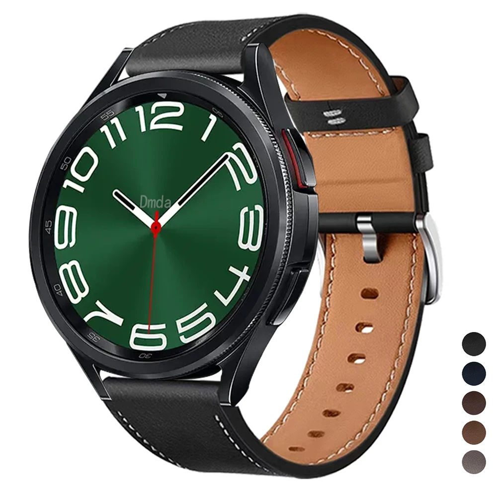Correa suave de cuero de 22mm/20mm para Samsung Galaxy Watch 4 6 7 5 Pro 40mm 44mm Gear S3 6 4 pulsera clásica para HUAWEI WATCH 4 - imagen 2