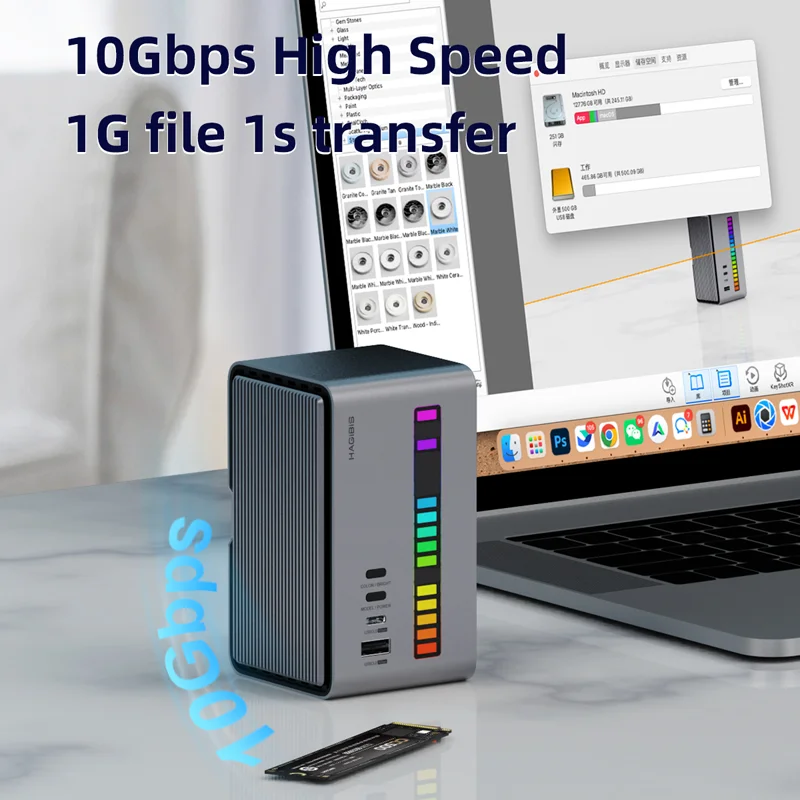 Hagibis Dock USB-C con SSD M.2, HDMI, Ethernet, PD 100W - MacBook Pro - imagen 5