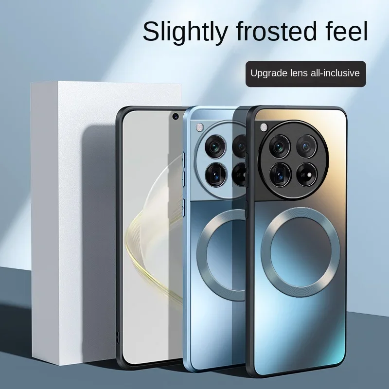 Funda de silicona mate magnética AG para OnePlus 13R 12 11, carga inalámbrica, parachoques duro de PC a prueba de golpes para OnePlus ACE 5 Pro 3V 2 Pro - imagen 3