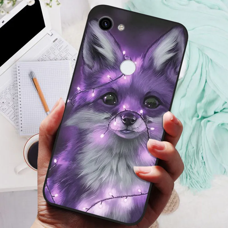 Funda negra para Google Pixel 3a XL, carcasa trasera de silicona suave, León, Lobo, para Google Pixel 3 XL - imagen 3