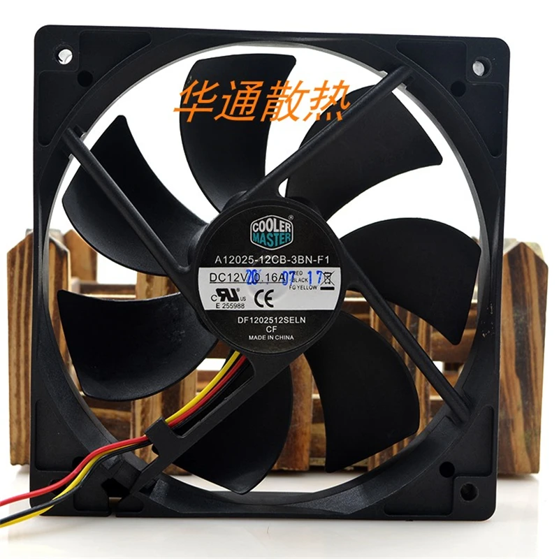 Ventilador de refrigeración para chasis CoolerMaster, ventilador silencioso de 3 cables, 12cm, 12025 DC12V, 0.16A, A12025-12CB-3BN-F1, original, nuevo - imagen 4